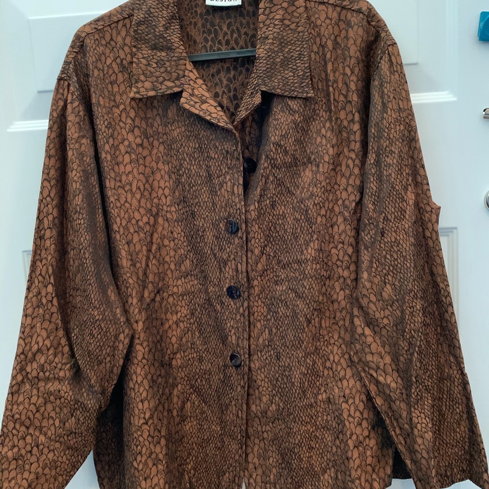 Jacket, brown and black print
